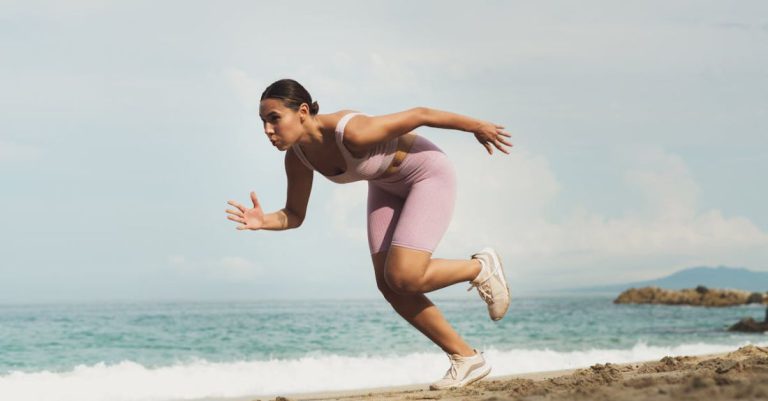 Warm-Up Techniques - Woman Running on Beach