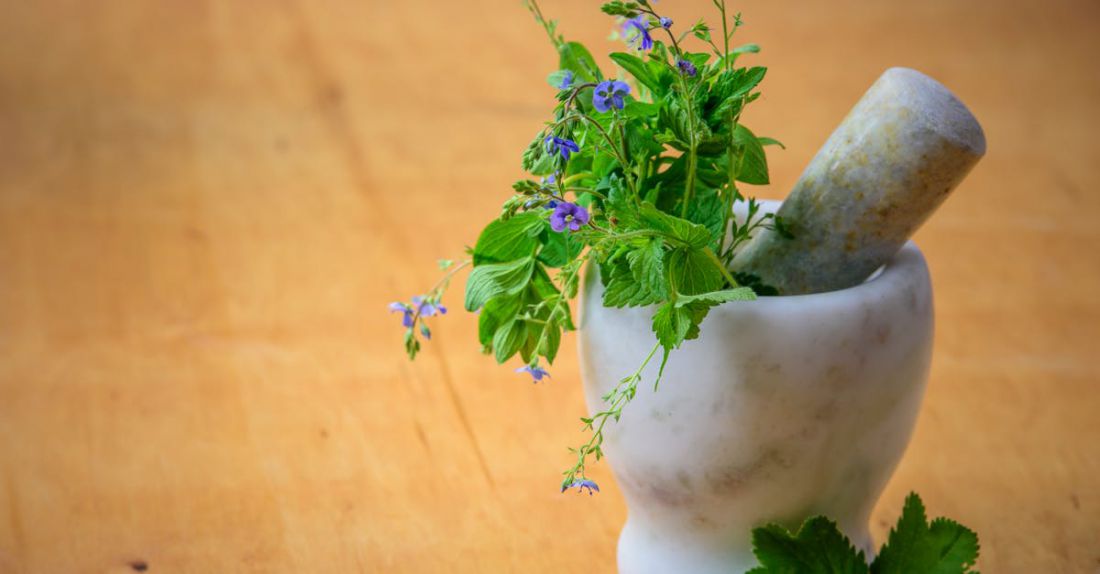 Herbal Medicine - Purple Petaled Flowers in Mortar and Pestle